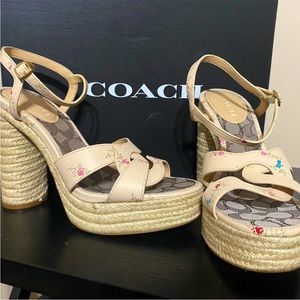 Coach sandals, like new comes with box